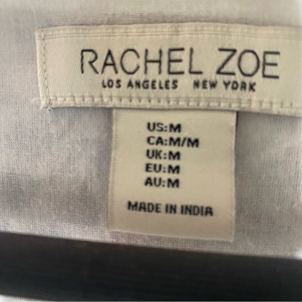 RACHEL ZOE COTTON, soft,breathable, V neck,ruffle edge,lined MIDI SZ-M - Picture 6 of 11
